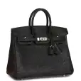 hermès birkin 25 black ostrich palladium hardware hermès birkin 25 black ostrich palladium hardware