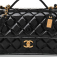 chanel patent quilted small top handle flap black chanel patent quilted small top handle flap black