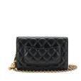 black quilted lambskin pearl crush wallet on chain gold hardware black quilted lambskin pearl crush wallet on chain gold hardware